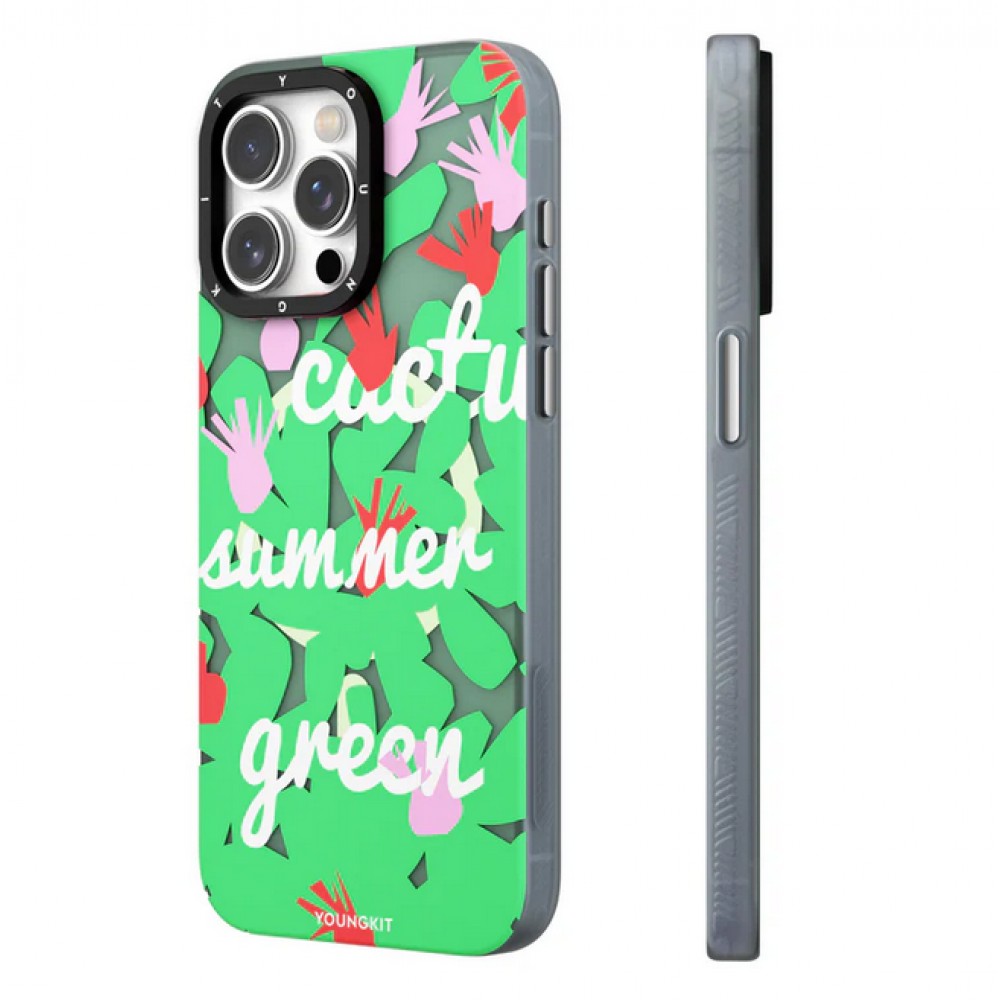 Coque iPhone 15 - Youngkit Summer Fruit-Themed Case avec Magsafe - Vert