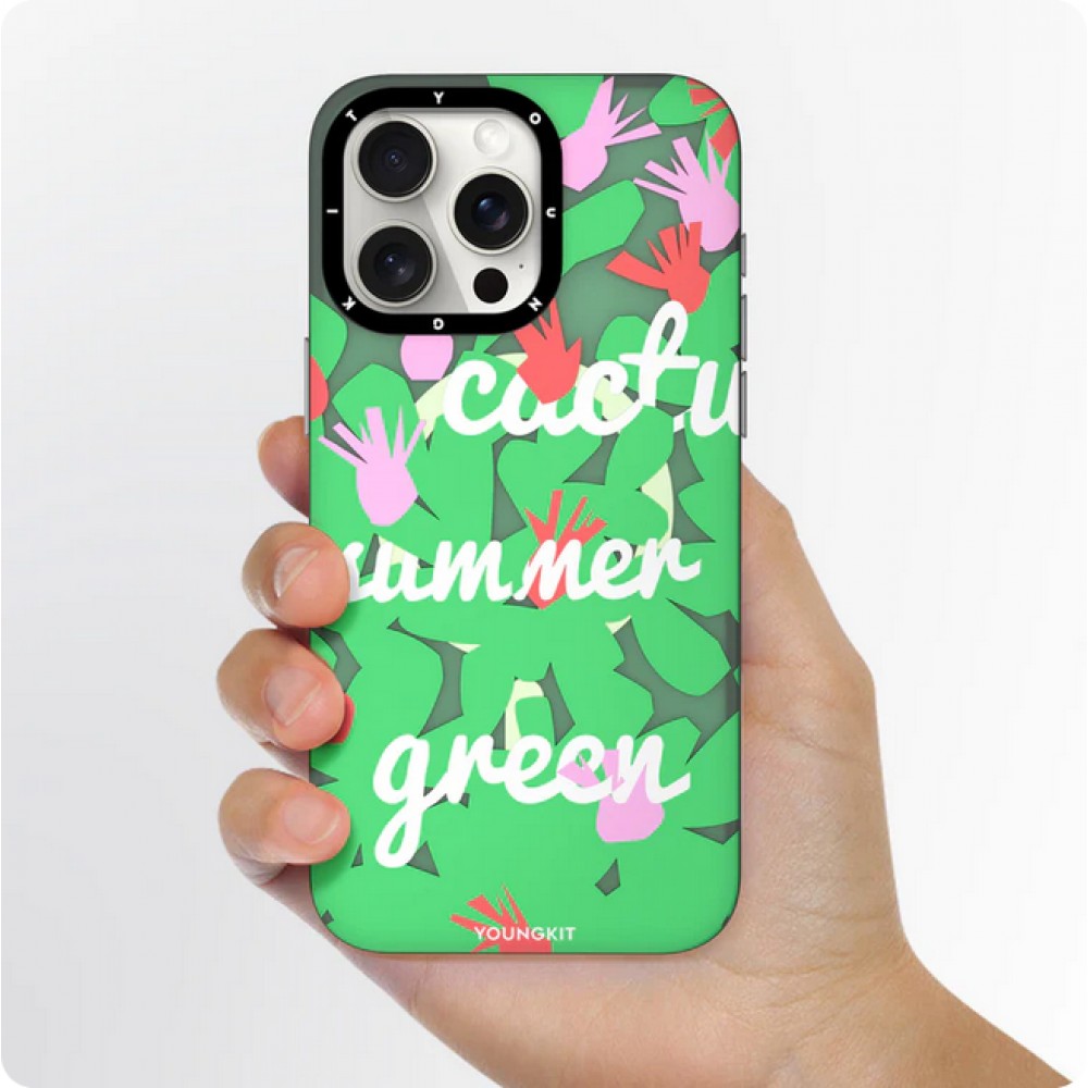 Coque iPhone 15 - Youngkit Summer Fruit-Themed Case avec Magsafe - Vert