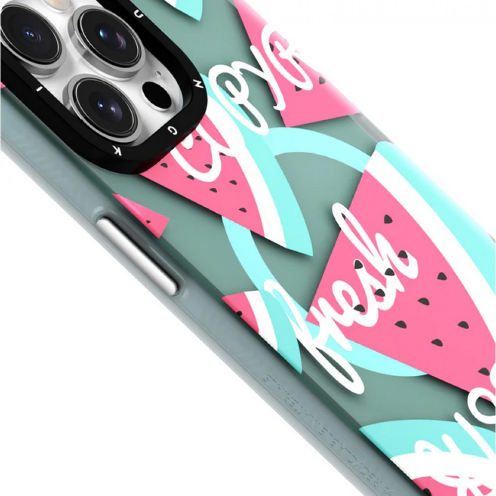 Coque iPhone 15 - Youngkit Summer Fruit-Themed Case avec Magsafe - Vert