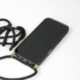 Coque iPhone 16 - Bio Eco-Friendly nature avec cordon collier - Noir