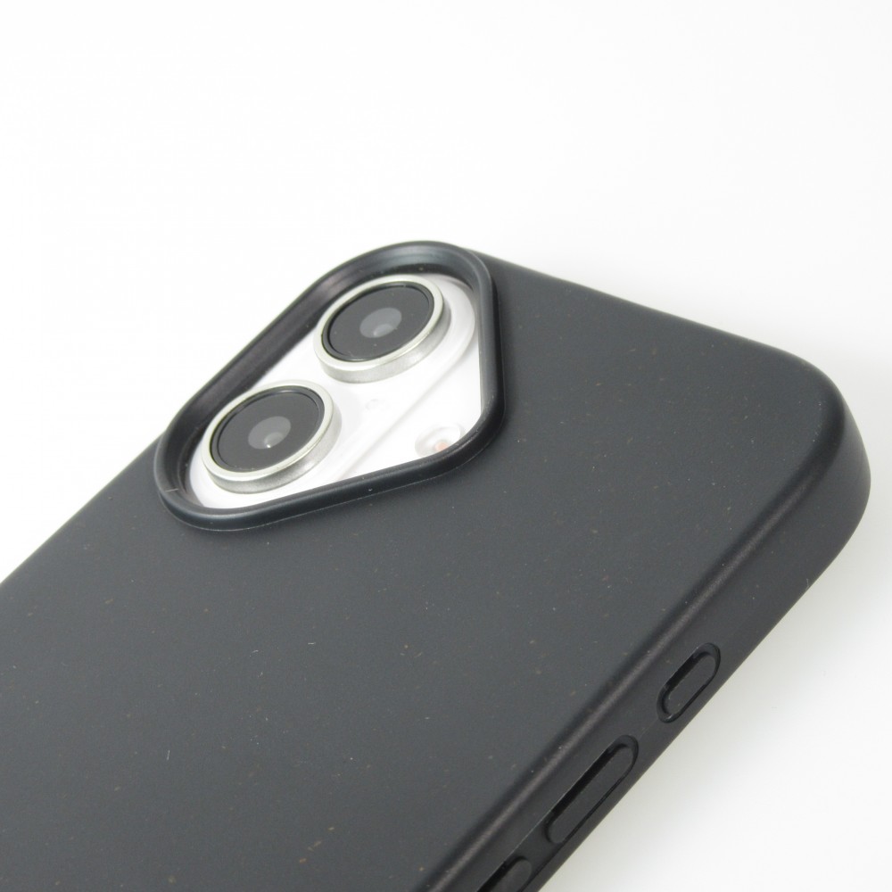 Coque iPhone 16 - Bio Eco-Friendly nature avec cordon collier - Noir
