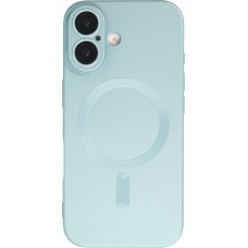 iPhone 16 Case Hülle - Gummi weich mit Kameraschutzglas MagSafe - Blau