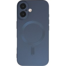 Coque iPhone 16 - Gel souple avec vitre de protection caméra MagSafe - Bleu foncé