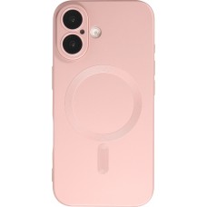 iPhone 16 Case Hülle - Gummi weich mit Kameraschutzglas MagSafe - Rosa