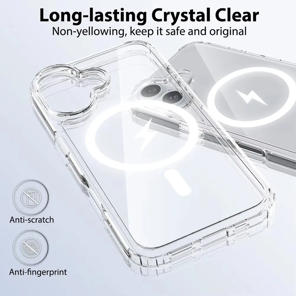 Coque iPhone 17 - Gel transparent compatible MagSafe silicone TPU Super Clear
