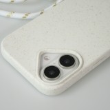 Coque iPhone 16 Plus - Bio Eco-Friendly nature avec cordon collier - Blanc