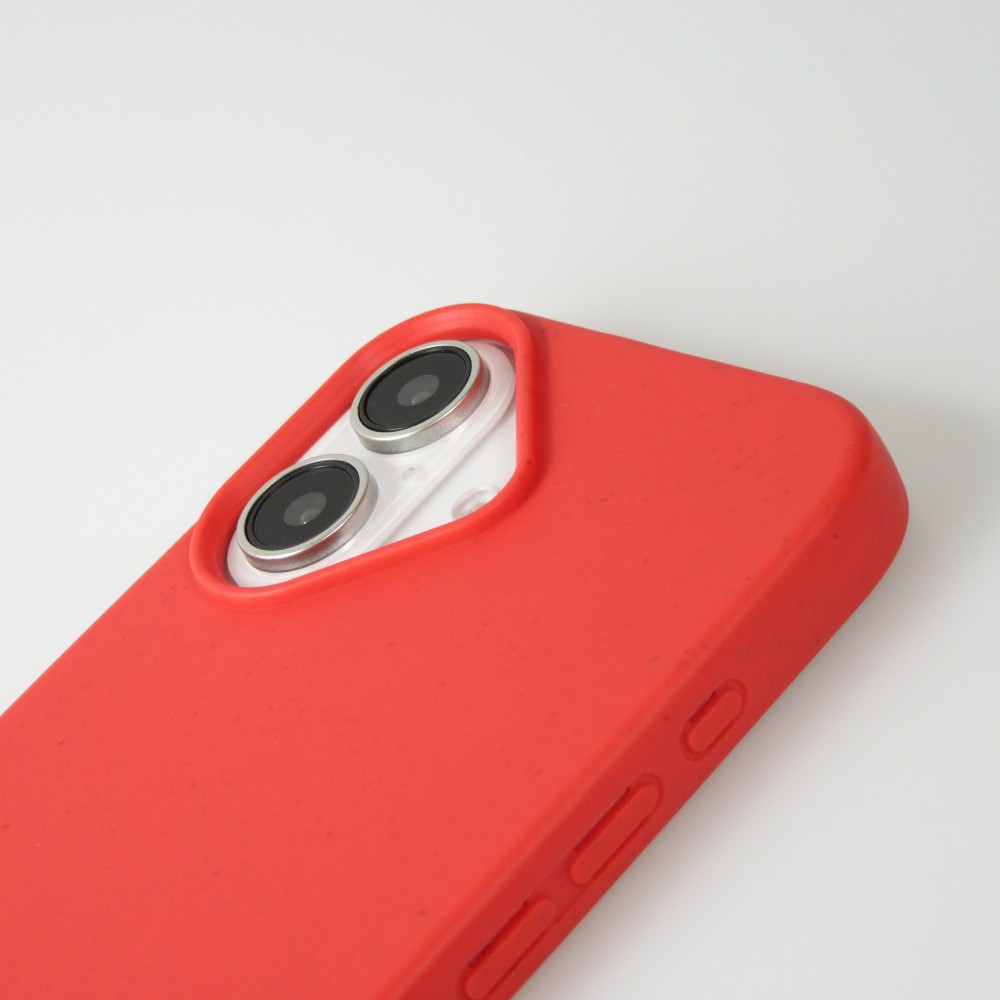 Coque iPhone 16 Plus - Bio Eco-Friendly nature avec cordon collier - Rouge