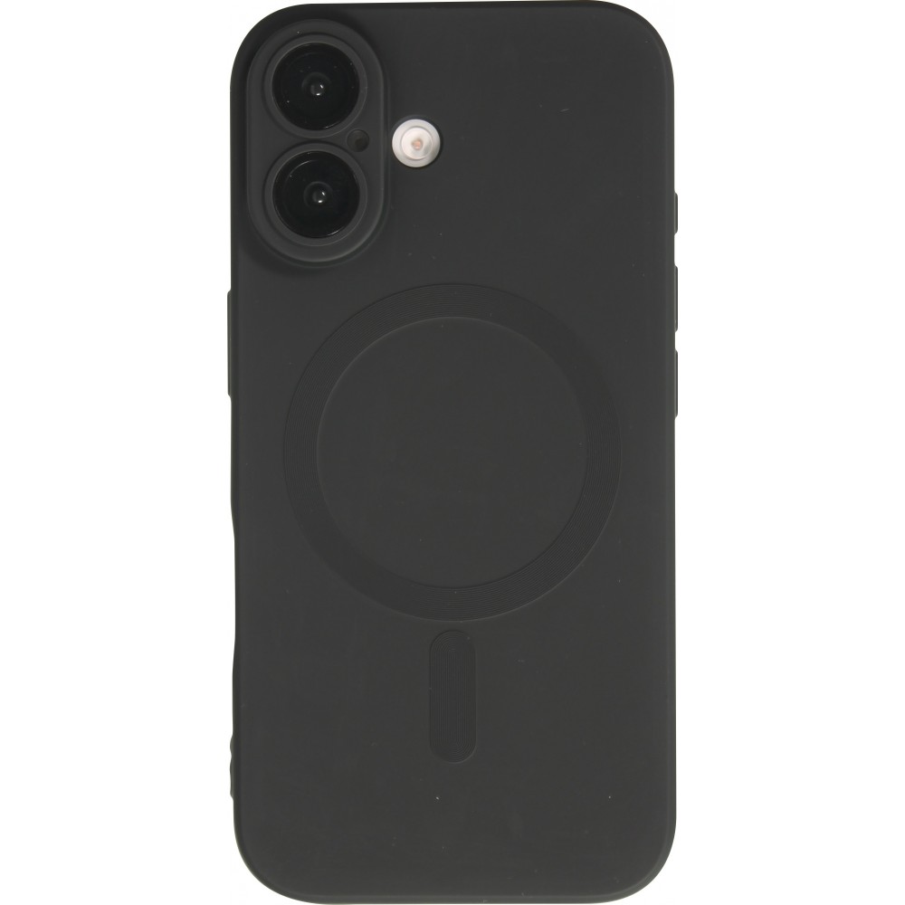 Coque iPhone 16 Plus - Gel souple avec vitre de protection caméra MagSafe - Noir