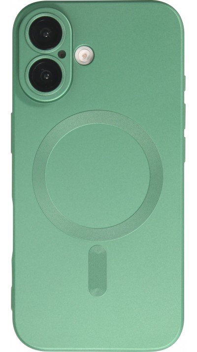 Coque iPhone 16 Plus - Gel souple avec vitre de protection caméra MagSafe - Vert