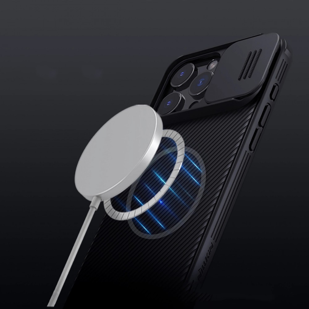 Coque iPhone 16 Pro - Nillkin CamShield Pro Magnetic Case avec MagSafe - Noir