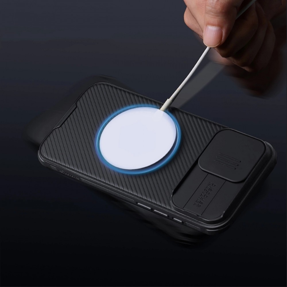 Coque iPhone 16 Pro - Nillkin CamShield Pro Magnetic Case avec MagSafe - Noir