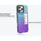 iPhone 16 Pro Case H&uuml;lle - Youngkit Glow Luggage-Inspired - Blau/violett