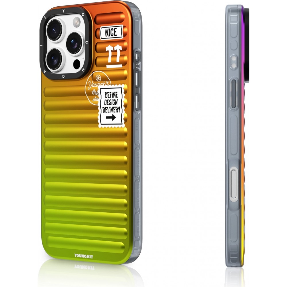 iPhone 16 Pro Case H&uuml;lle - Youngkit Glow Luggage-Inspired - Orange