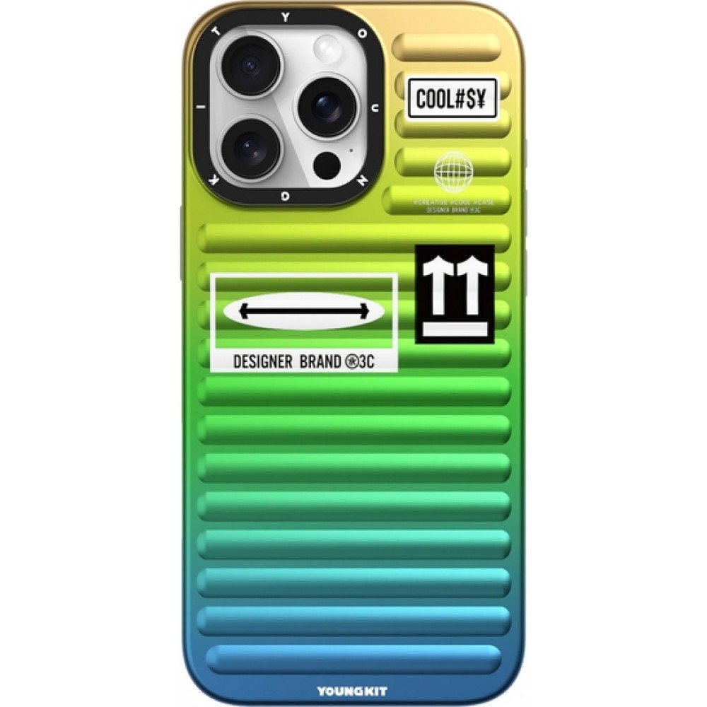 iPhone 16 Pro Case H&uuml;lle - Youngkit Glow Luggage-Inspired - Gr&uuml;n