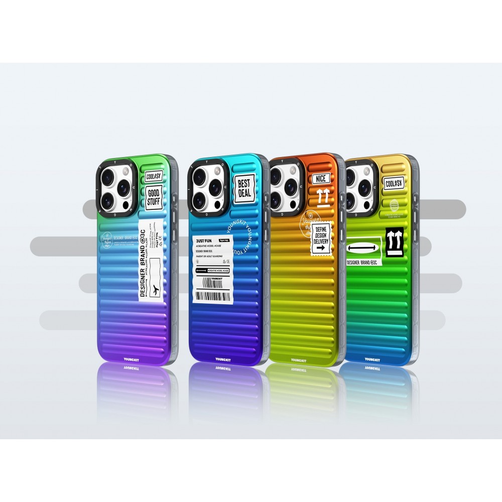 iPhone 16 Pro Case H&uuml;lle - Youngkit Glow Luggage-Inspired - Gr&uuml;n