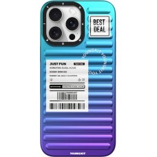 iPhone 16 Pro Case H&uuml;lle - Youngkit Glow Luggage-Inspired - Violett/blau