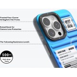 iPhone 16 Pro Case H&uuml;lle - Youngkit Glow Luggage-Inspired - Violett/blau
