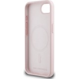 Coque iPhone 16e - Karl Lagerfeld et Choupette silicone Soft Touch avec MagSafe - Rose