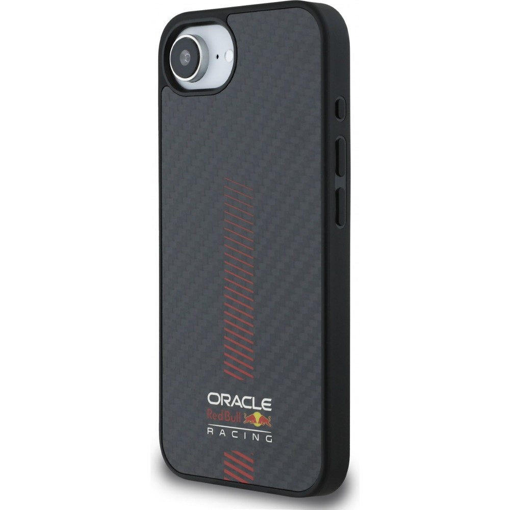 Coque iPhone 16e - Red Bull Racing Carbon Powerbar MagSafe - Noir