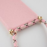 Coque iPhone 16e - Bio Eco-Friendly nature avec cordon collier - Rose
