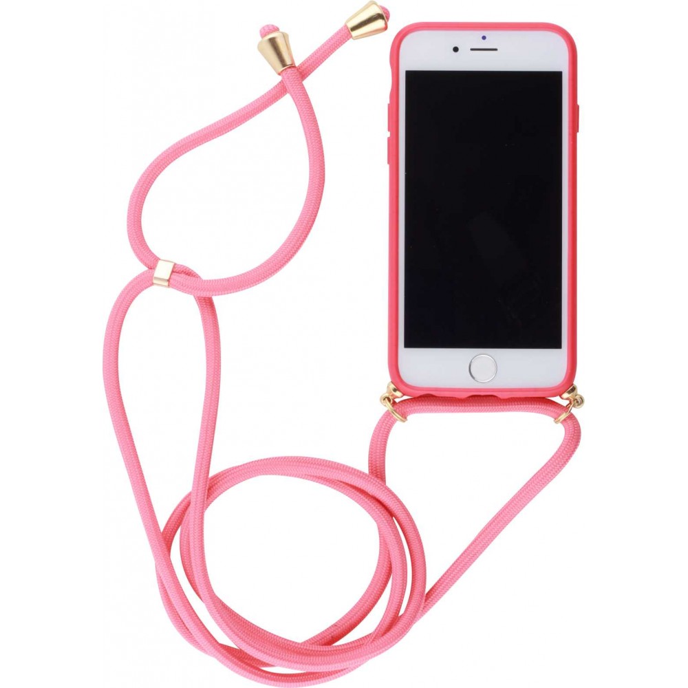 Hülle iPhone 16e - Bio Eco-Friendly Vegan mit Handykette Necklace - Rot