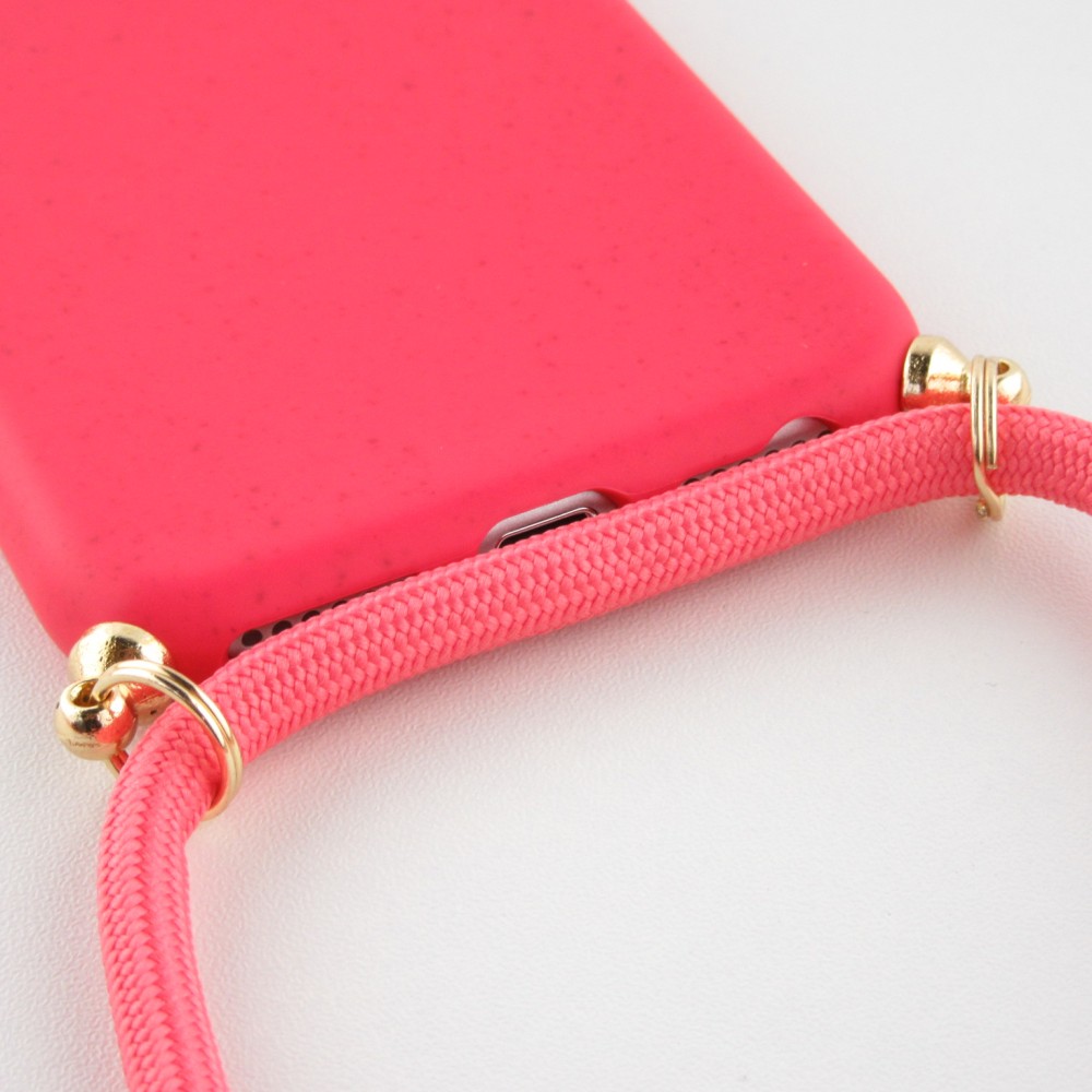 Hülle iPhone 16e - Bio Eco-Friendly Vegan mit Handykette Necklace - Rot