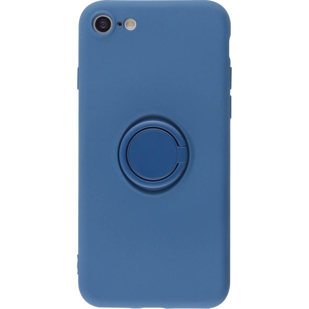 Hülle iPhone 7 / 8 / SE (2020, 2022) - Soft Touch mit Ring blau