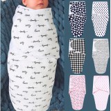 Couverture d'emmaillotage enveloppante sommeil pour bébé (0-3 mois) avec scratch velcro en coton doux - Points roses