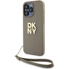 iPhone 15 Pro Max Case Hülle - DKNY Armband mit abnehmbarem Logo - Beige