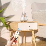 Diffusor für ätherische Öle 3 in 1 Luftbefeuchter & Nachtlicht Vulkan-Design + Fernbedienung - Weiss