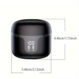 Bluetooth 5.3 In-Ear kabellose Kopfhörer - Ladeetui mit digitaler Batterie Anzeige, USB Type C - Schwarz