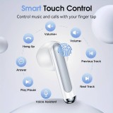 Bluetooth 5.3 In-Ear kabellose Kopfhörer - Ladeetui mit digitaler Batterie Anzeige, USB Type C - Schwarz