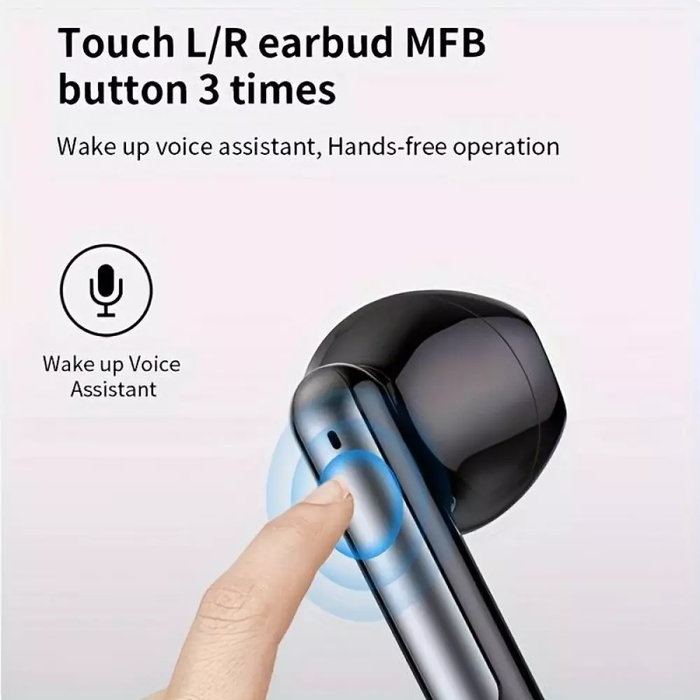 Écouteurs in-ear sans fil Bluetooth 5.3 - Étui de recharge avec affichage digital de la batterie  - Noir