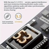 Bluetooth 5.3 In-Ear kabellose Kopfhörer - Ladeetui mit digitaler Batterie Anzeige, USB Type C - Schwarz