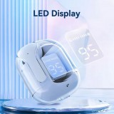 Ecouteurs sans fil Bluetooth 5.3 Crystal Pods TWS In-Ear transparents + affichage LED - Rose