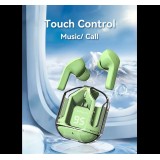 Ecouteurs sans fil Bluetooth 5.3 Crystal Pods TWS In-Ear transparents + affichage LED - Rose