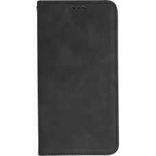 Etui cuir iPhone 17e / 16e - Flip Wallet vintage avec fermeture aimantée et compartiment cartes - Noir