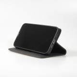 Etui cuir iPhone 17e / 16e - Flip Wallet vintage avec fermeture aimantée et compartiment cartes - Noir