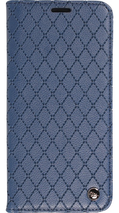 iPhone 14 Pro Max Leder Tasche - Flip Wallet prestige Design - Blau