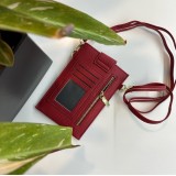 Etui universel élégant pour smartphone jusqu'à 6,7 pouces en similicuir avec portefeuille - Rouge