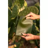 First Pochette Mini-Handtasche aus echtem Kaktusleder und 2 integrierten Riemen - Schwarz