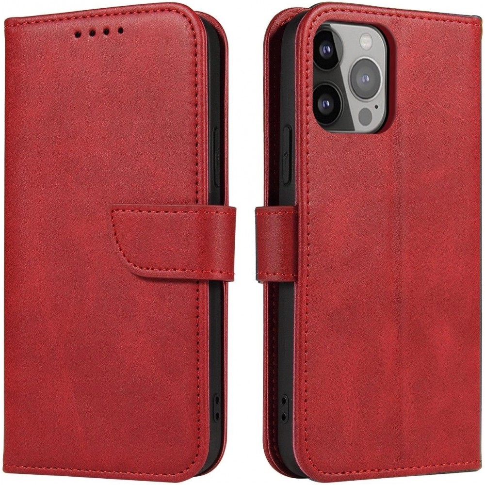Fourre Samsung Galaxy S25 - Flip cuir avec rabat magnétique - Rouge