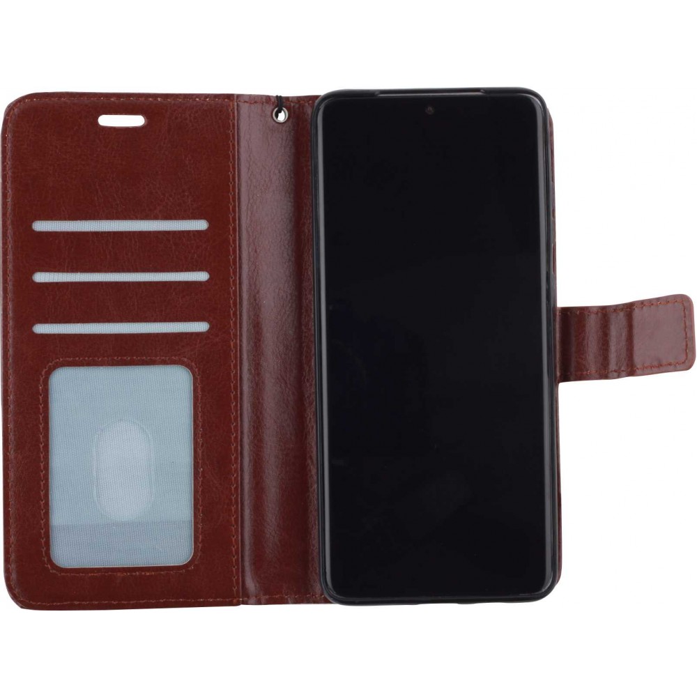 Hülle Samsung Galaxy S22+ - Premium Flip Leder Tasche - Braun