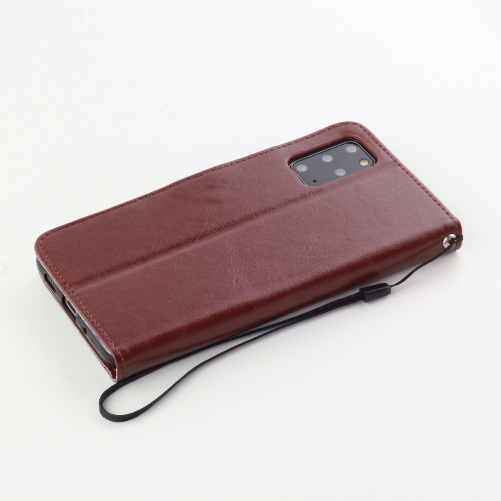 Hülle Samsung Galaxy S22+ - Premium Flip Leder Tasche - Braun