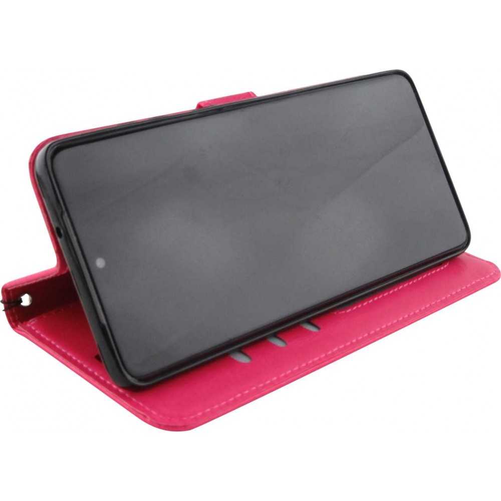 Fourre Samsung Galaxy A34 - Premium Flip cuir lisse porte-cartes - Rose foncé