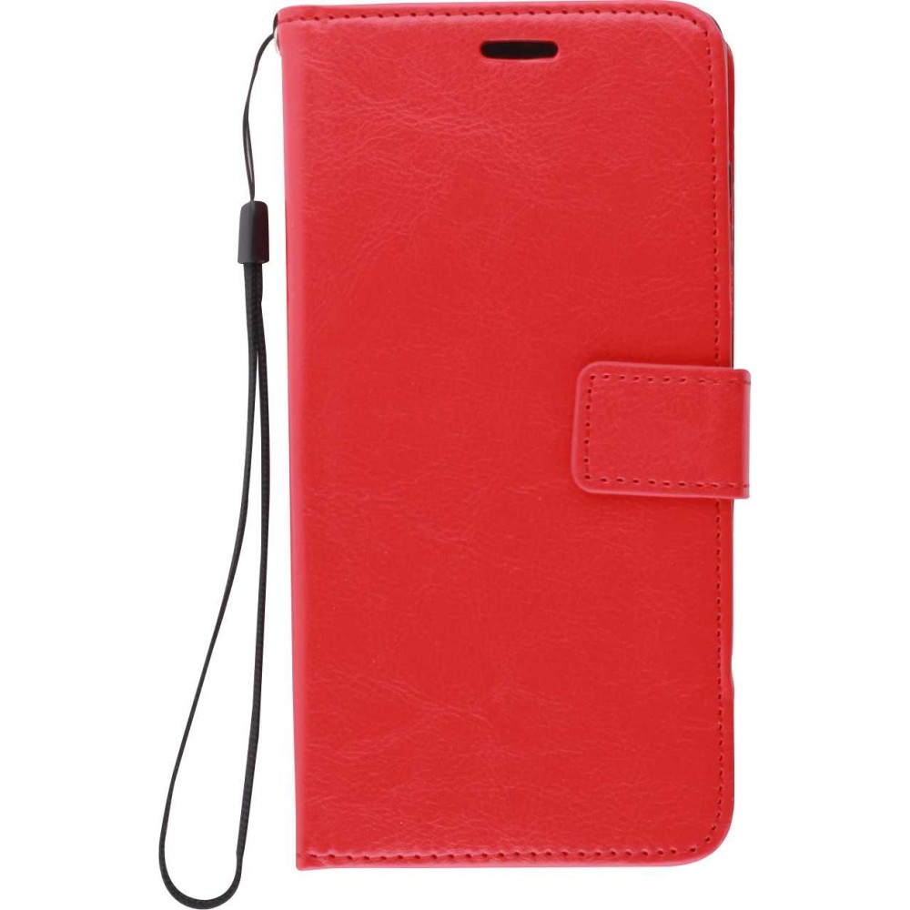 Fourre Samsung Galaxy A14 - Premium Flip cuir lisse porte-cartes - Rouge