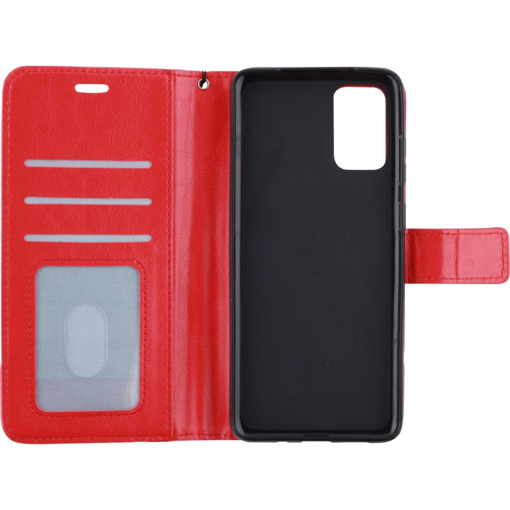 Fourre Samsung Galaxy A14 - Premium Flip cuir lisse porte-cartes - Rouge