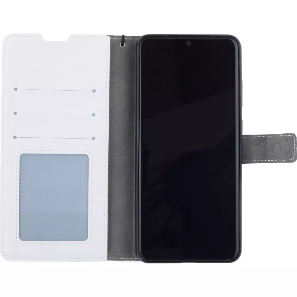 Fourre Samsung Galaxy S24+ - Premium Flip cuir lisse porte-cartes - Blanc