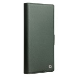 Fourre Samsung Galaxy S25 Ultra - Flip Qialino cuir véritable mat avec fermeture magnétique - Vert mat