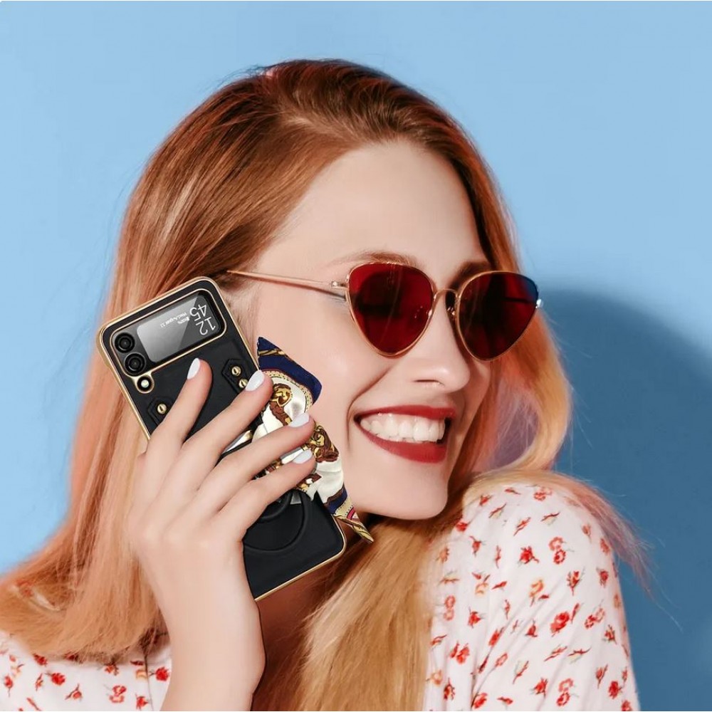 Fourre Samsung Galaxy Z Flip4 - Coque de protection fashion design similicuir en forme de sac à main - Turquoise